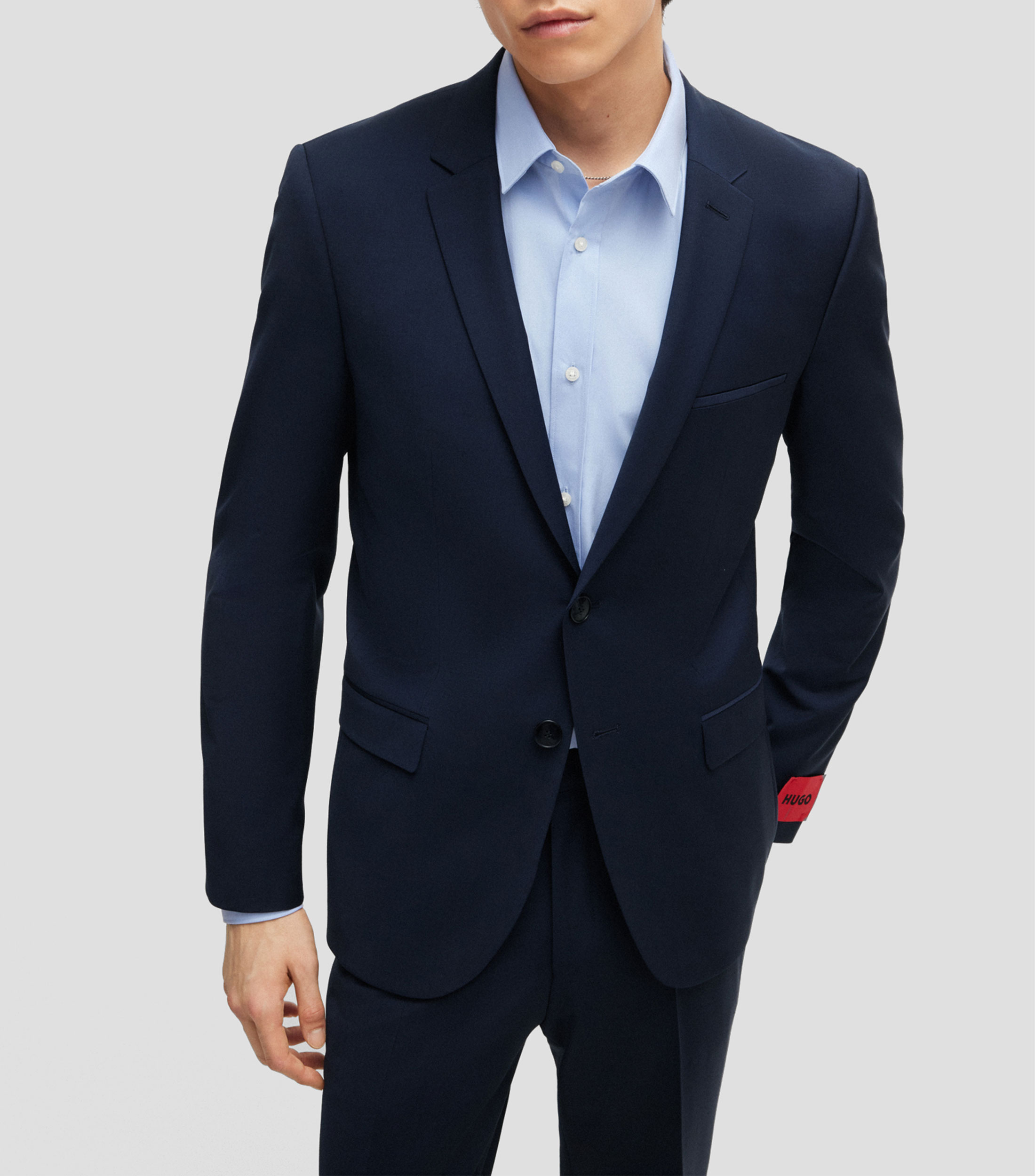 Saco extra slim en mezcla de lana elástica Hombre